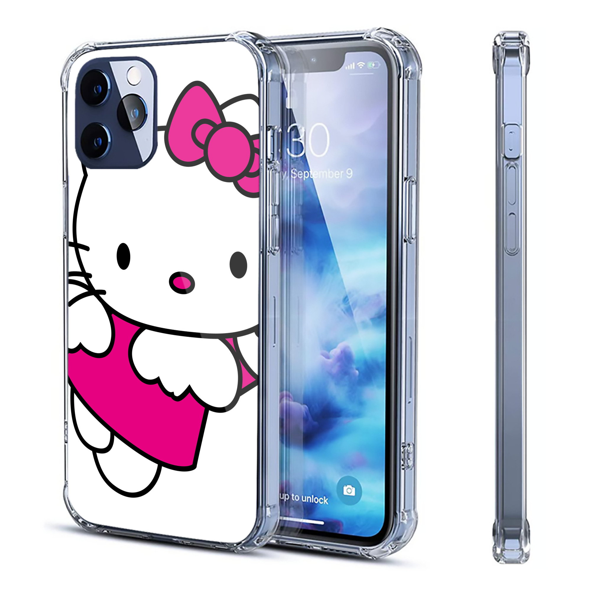 （画像用） Hello Kitty ハローキティ 【iPhone 12シリーズ対応】透明スマホケース（クリアソフトケース）